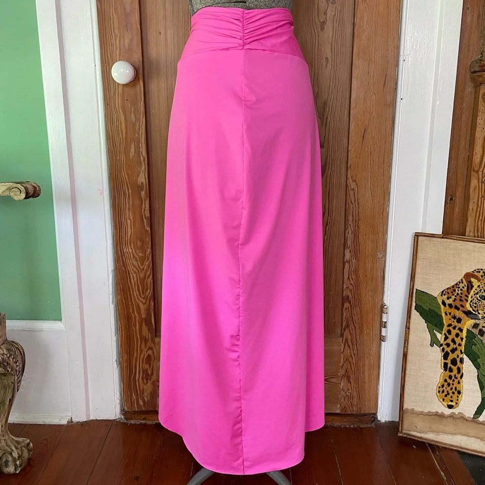 SKIMS Swim Sarong Maxi Skirt Bright Taffy Pink Cover-Up Size 2X💛🎀